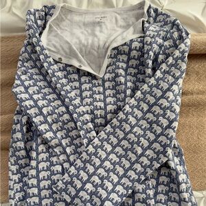 Roller rabbit blue and white elephant PJ set